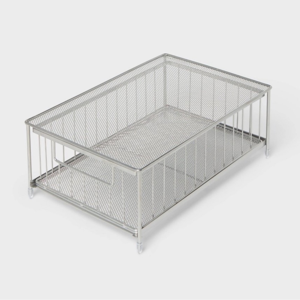 Silver Mesh Storage Basket
